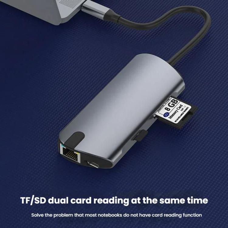 8-In-1 USB-C/Type-C Gigabit Ethernet Port Docking Station Hub