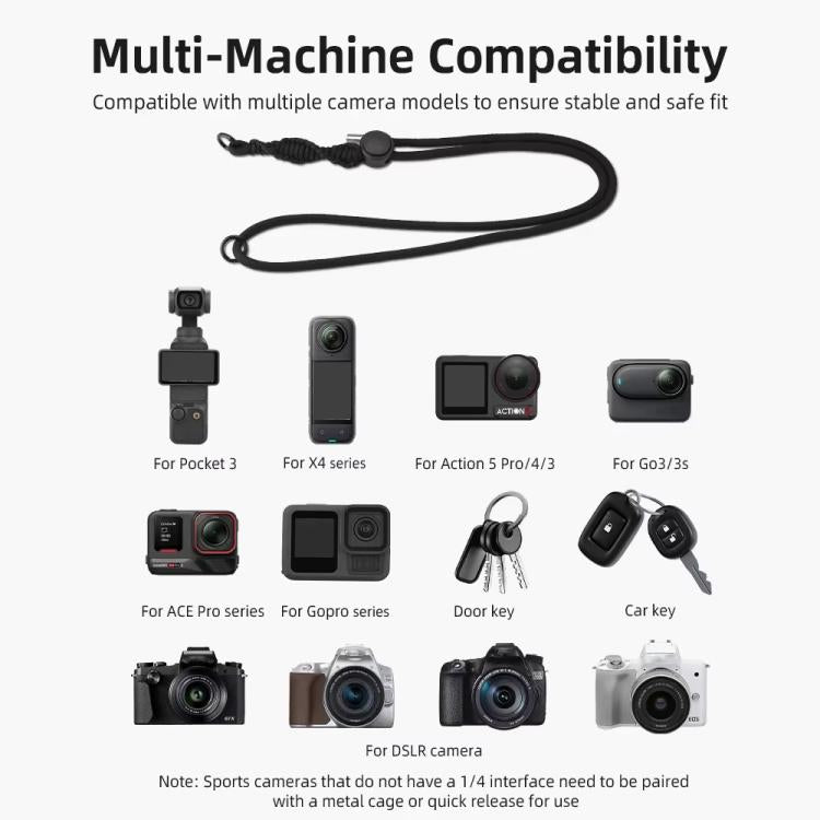 BRDRC Sport Camera Lanyard With 1/4 Inch Screw Anti-Lost Crossbody Lanyard
