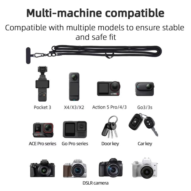 BRDRC Sport Camera Lanyard With 1/4 inch Screw Anti-Lost Crossbody Rope Accessory