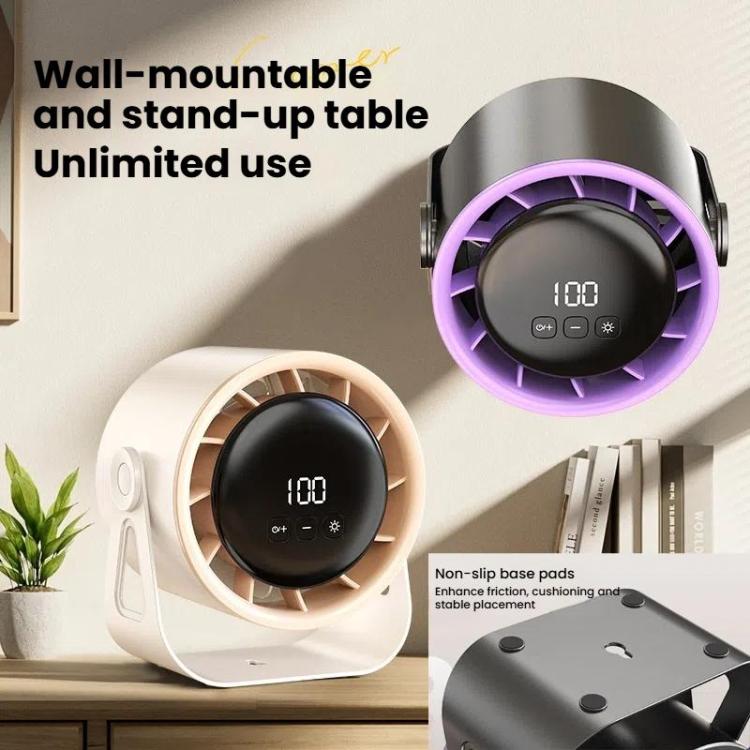 100-Gear High-Speed Circulating Fan Rechargeable Desktop Digital Display Turbo Wall-Mounted Fan