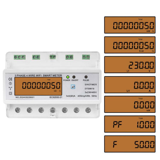 3-phase Tuya WiFi Energy Meter AC 380V