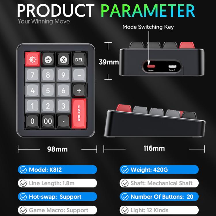 MKESPN K812 GASKET Aluminum Alloy RGB Hot-Swap Customized Wired Mini Mechanical Gaming Keyboard