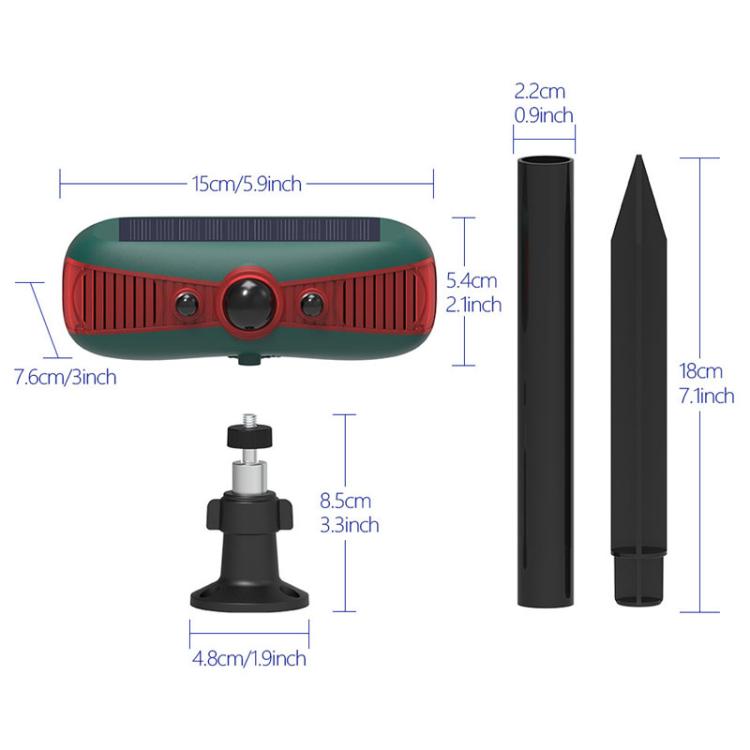 N911Y Outdoor Solar Alarm Infrared Sensor Sound And Light Animal Repeller