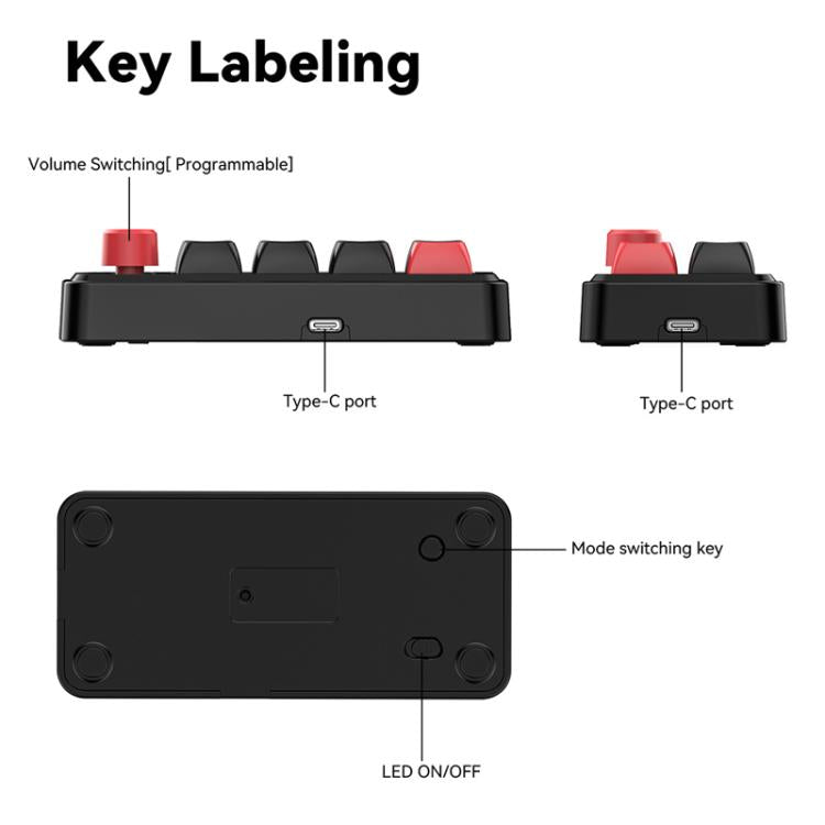 MKESPN 8-Key Wired Hot-Swappable Macro Definition Gaming Mechanical Keyboard With Knob