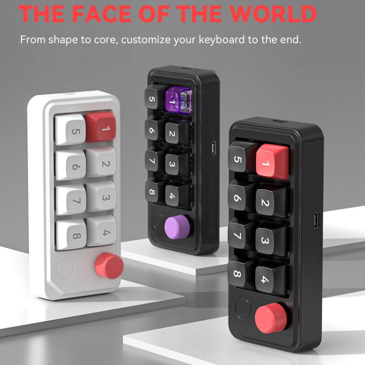 MKESPN 8-Key Wired Hot-Swappable Macro Definition Gaming Mechanical Keyboard With Knob