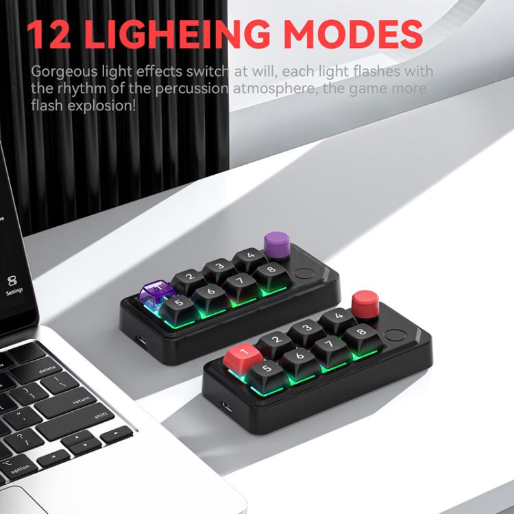 MKESPN 8-Key Wired Hot-Swappable Macro Definition Gaming Mechanical Keyboard With Knob