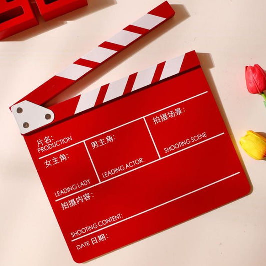 Wooden Director Board Shooting Video Movie City Scene Record Board Photography Props, Large Red, Small P Black, Small P White, Small U Black, With Chinese Small White, With Chinese Small Black, Large U Black, Large P Black, Large U White
