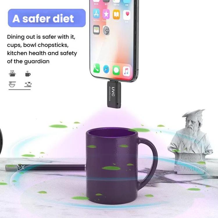 Mini LED Germicidal Light Cell Phone Adapter UVC Sterilization Lamp