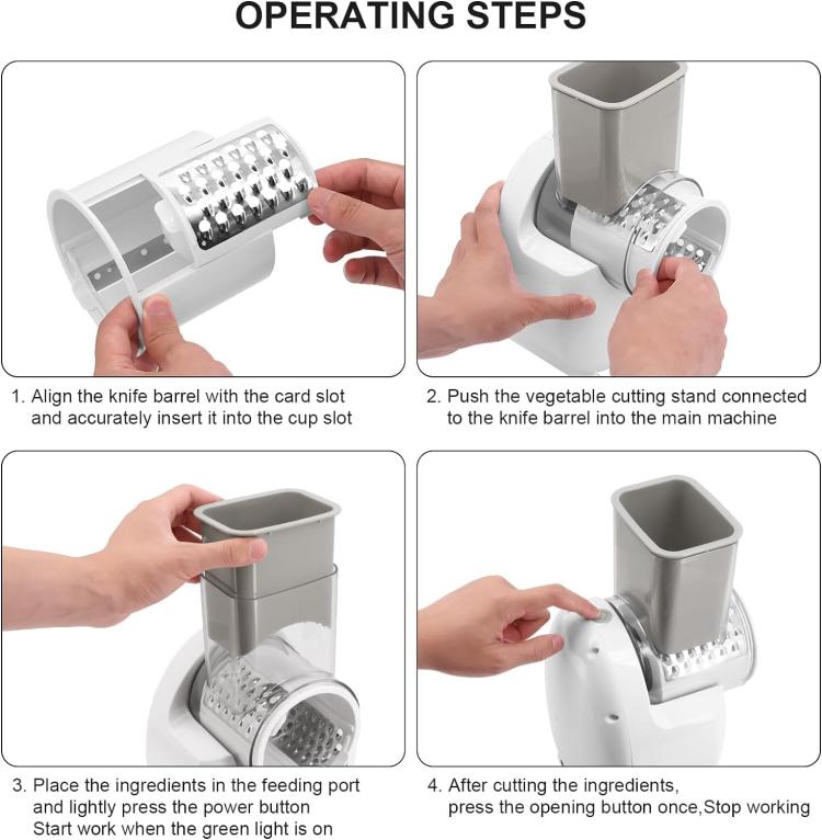 CY-661 3-in-1 Kitchen Multifunctional Roller Electric Vegetable Cutter