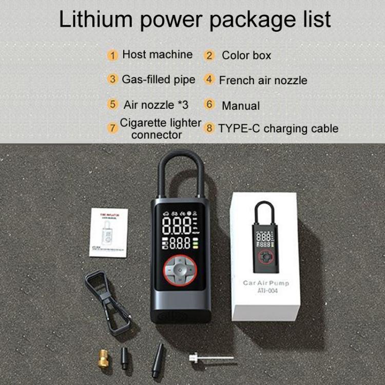 ATJ-004 Smart Wireless Digital Display Portable Car Tire Pump Multi-Function Inflator