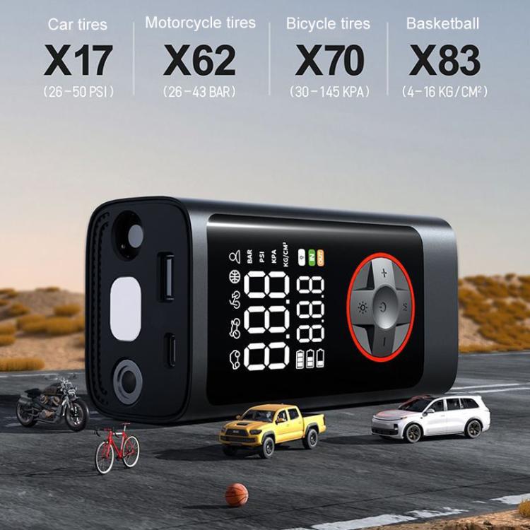 ATJ-004 Smart Wireless Digital Display Portable Car Tire Pump Multi-Function Inflator