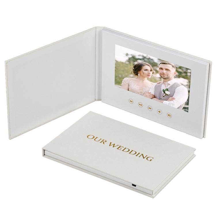 7 Inch IPS Display Multifunctional Commercial Wedding Video Invitation Linen Bound Video Album