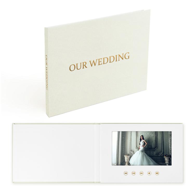 7 Inch IPS Display Multifunctional Commercial Wedding Video Invitation Linen Bound Video Album
