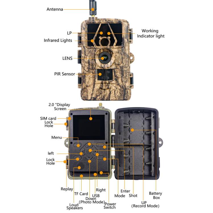 4G Hunting Camera Night Vision SIM Card HD 8K 60MP Photo Video Hunting Camera