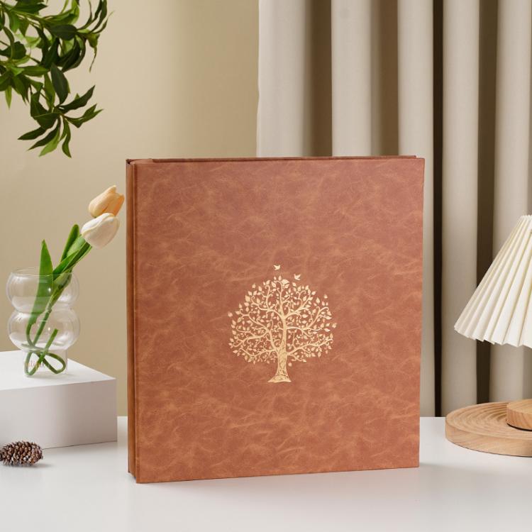 Leather Self-Adhesive Laminating Pocket Photo Album Studio Album DIY Large Capacity Records