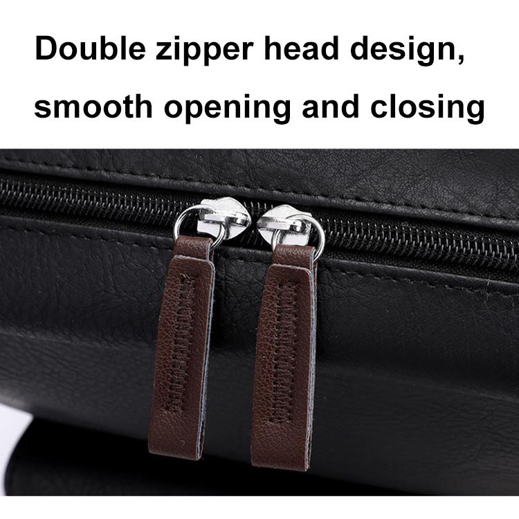 OUMANTU 975 PU Leather Large-capacity Travel Laptop Backpack Casual Schoolbag