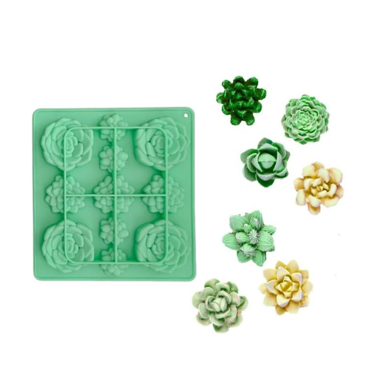 11-Cavity Succulent-Shaped Silicone Chocolate Cookie Mold Fondant Cake Baking Mold