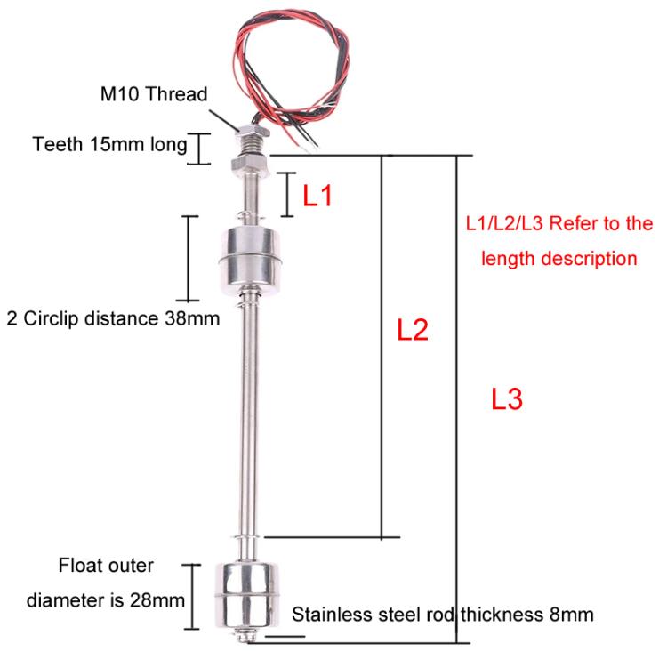 20W / 0.5A / 0-220V High Temperature Resistant Float Water Level Switch Sensor