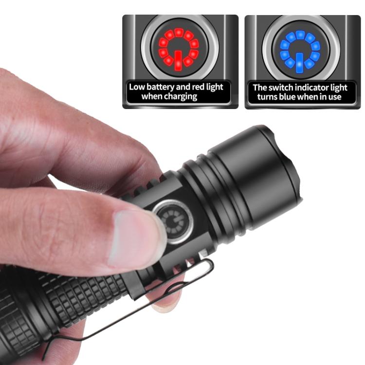 Mini TYPE-C Rechargeable White Laser LED Strong Light Long-Range Flashlight