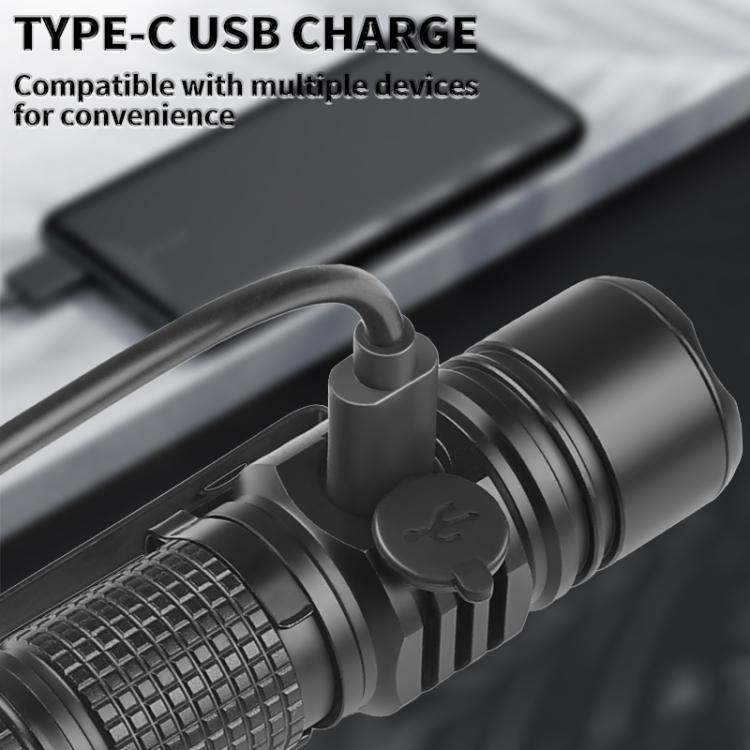 Mini TYPE-C Rechargeable White Laser LED Strong Light Long-Range Flashlight