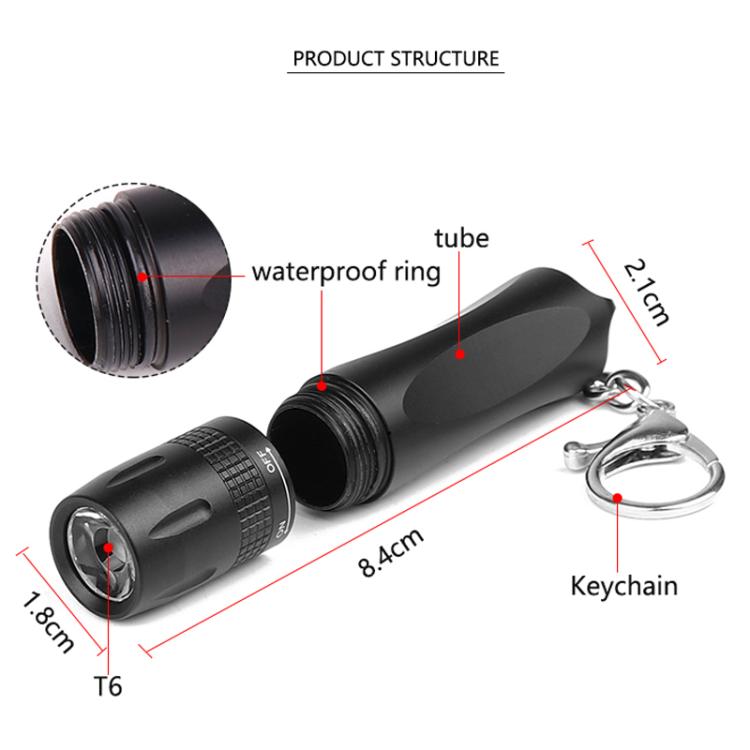 Small LED Portable Flashlight With Keychain