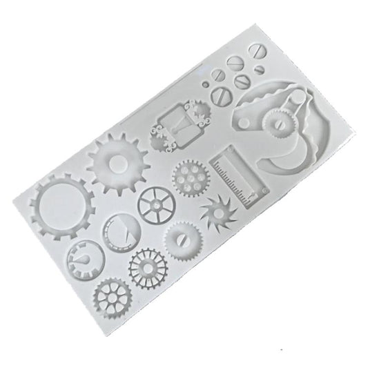 Mechanical Gear Silicone Cake Fondant Mold For Sugarcraft, Cupcake Topper, Jewelry, Polymer Clay, Crafting Projects