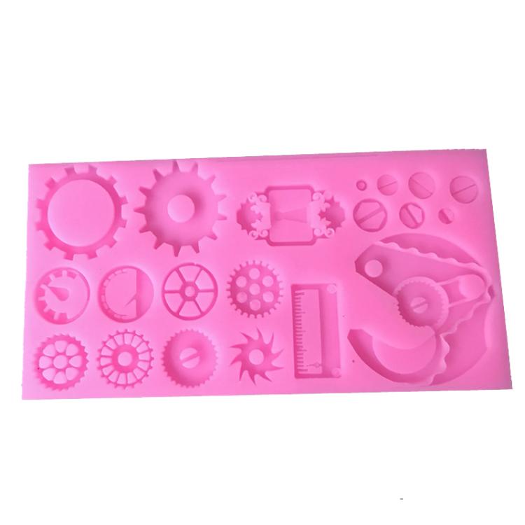 Mechanical Gear Silicone Cake Fondant Mold For Sugarcraft, Cupcake Topper, Jewelry, Polymer Clay, Crafting Projects
