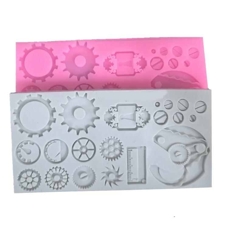 Mechanical Gear Silicone Cake Fondant Mold For Sugarcraft, Cupcake Topper, Jewelry, Polymer Clay, Crafting Projects
