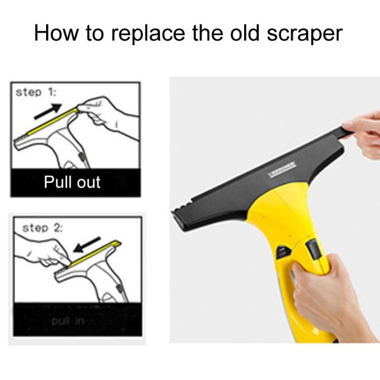 1pair For Karcher Window Cleaner Rubber Scraper Accessories