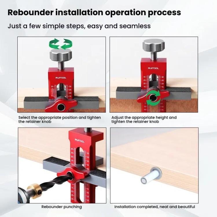 RUITOOL Cabinet Door Installation Locator Aids Adjustable Rebounder Punched Mounting Jig Leveling Device