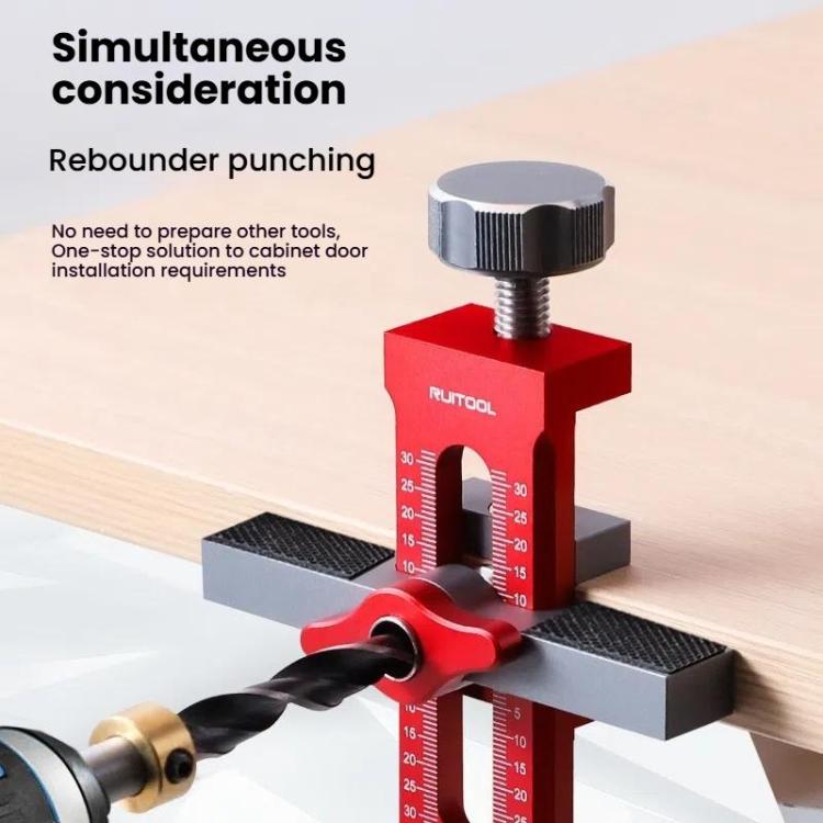 RUITOOL Cabinet Door Installation Locator Aids Adjustable Rebounder Punched Mounting Jig Leveling Device