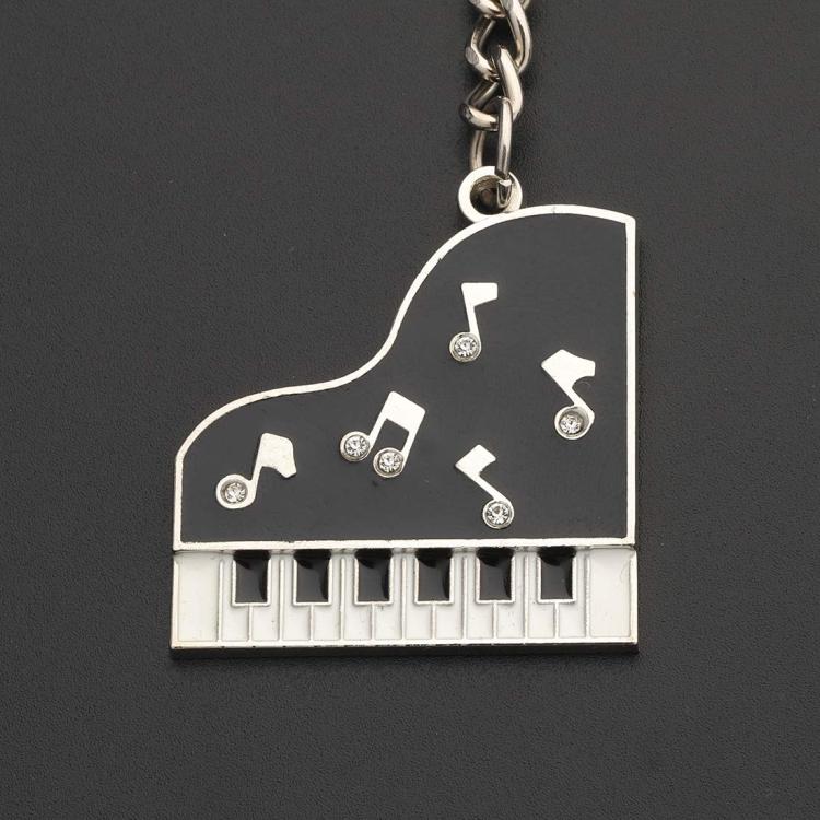Diamond Dripping Glue Piano Metal Keychain Pendant