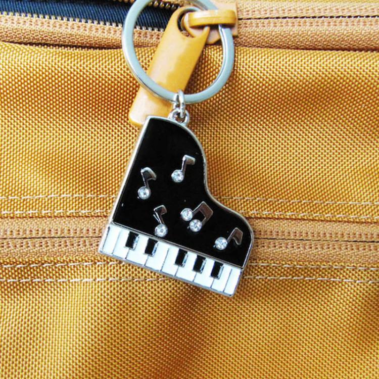 Diamond Dripping Glue Piano Metal Keychain Pendant