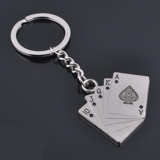 Poker Metal Car Key Chain Pendant