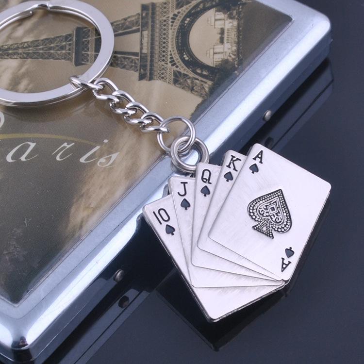 Poker Metal Car Key Chain Pendant