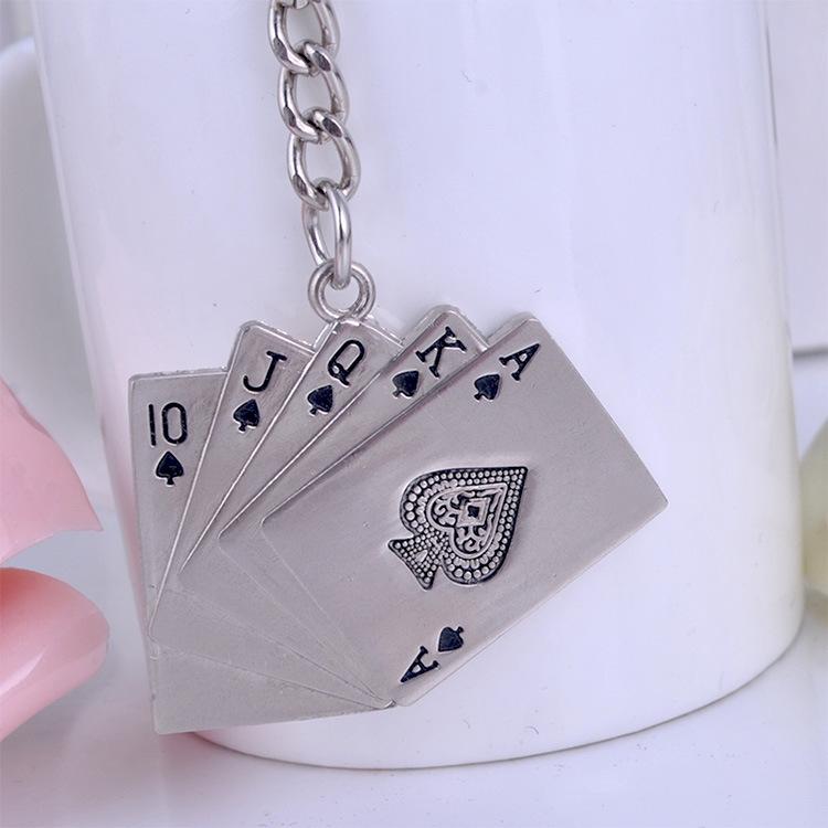 Poker Metal Car Key Chain Pendant