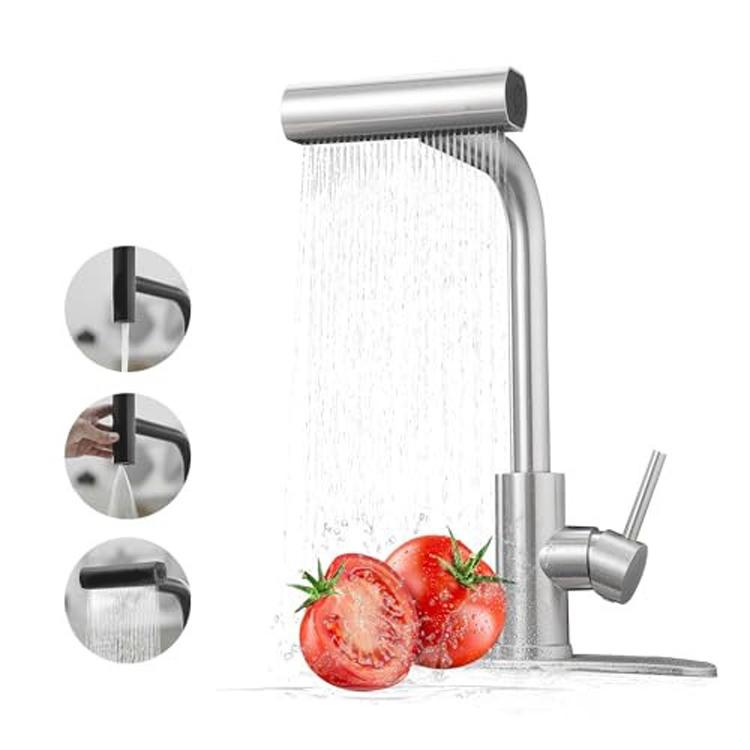 Pull-Out 4 Modes Waterfall Kitchen Faucet Hot/Cold Water Mixer Tap With Base