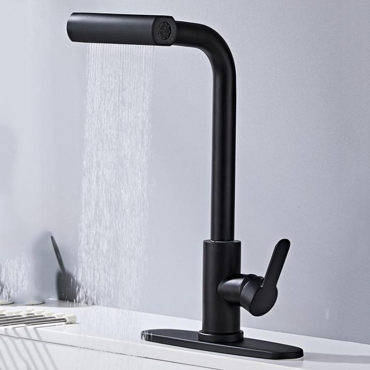 Pull-Out 4 Modes Waterfall Kitchen Faucet Hot/Cold Water Mixer Tap With Base