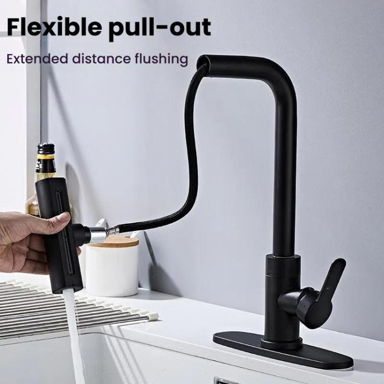 Pull-Out 4 Modes Waterfall Kitchen Faucet Hot/Cold Water Mixer Tap With Base