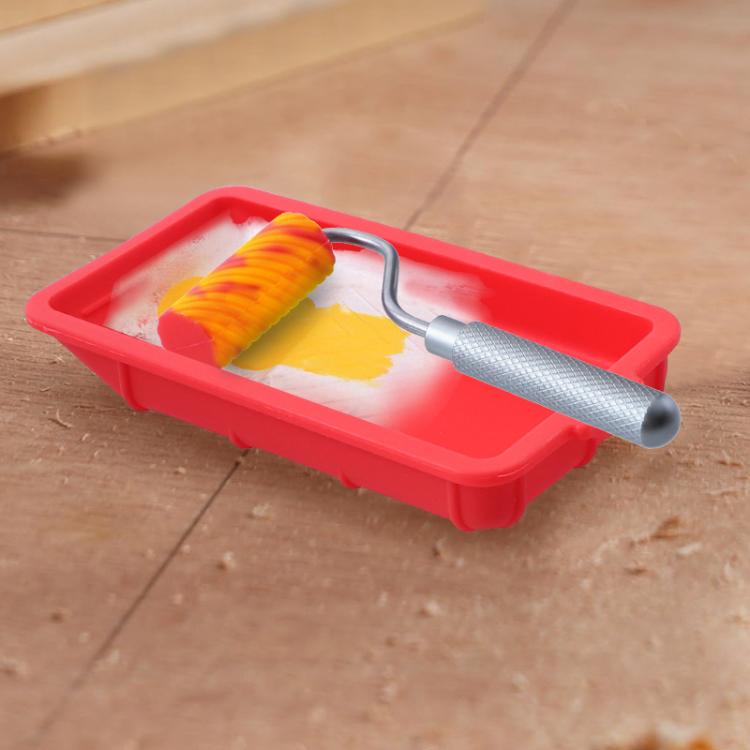 Glue Tray Brush Tool Silicone Case Roller Brush Reusable Paint Tray Woodworking Glue Container