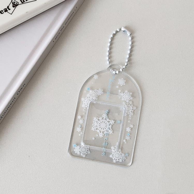 Hisocute Snowflake PVC Card Holder 1 inch 2 inch 3 inch Star Small Card Pendant Photo Case