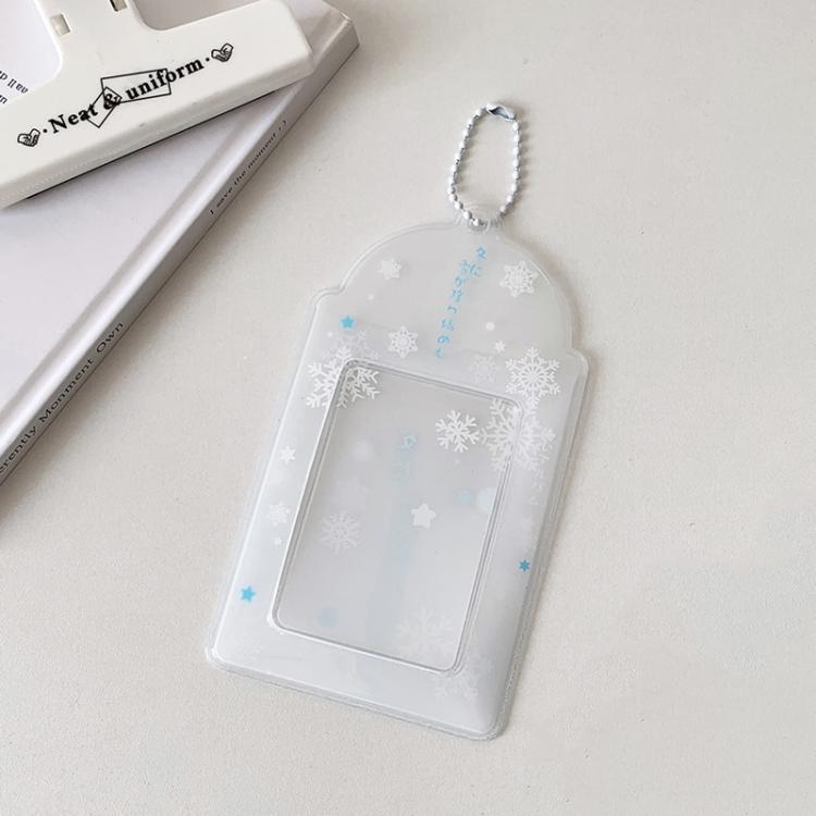 Hisocute Snowflake PVC Card Holder 1 inch 2 inch 3 inch Star Small Card Pendant Photo Case
