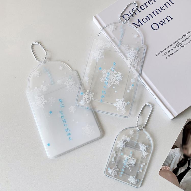 Hisocute Snowflake PVC Card Holder 1 inch 2 inch 3 inch Star Small Card Pendant Photo Case