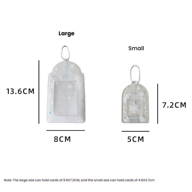 Hisocute Snowflake PVC Card Holder 1 inch 2 inch 3 inch Star Small Card Pendant Photo Case