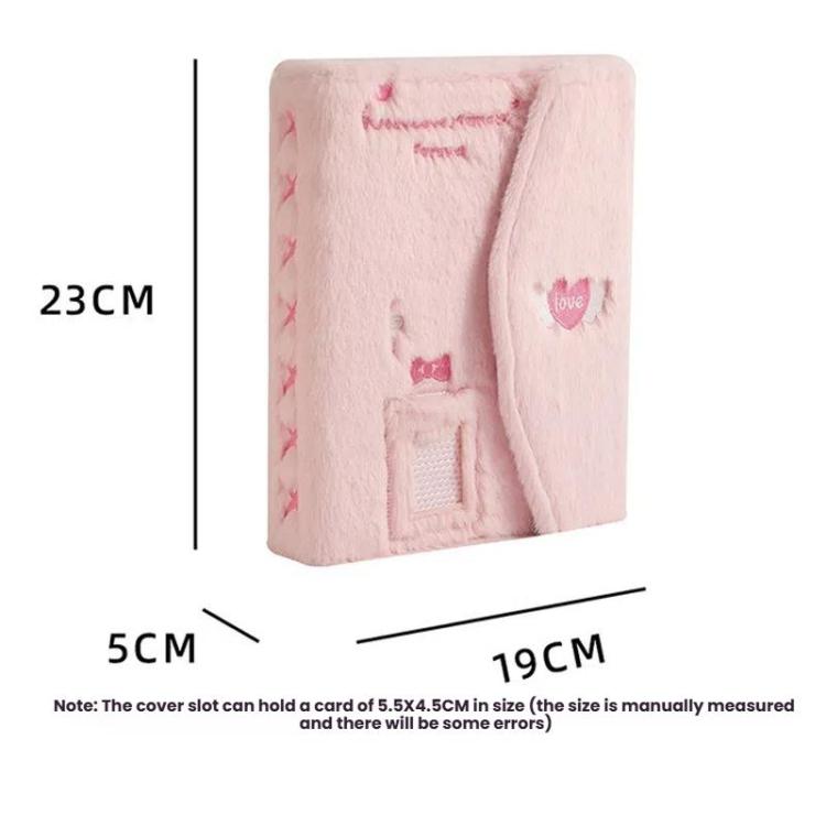 Hisocute Embroidered Plush Six Hole Magnetic Album A5 Card Album Binder Student Storage Booklet