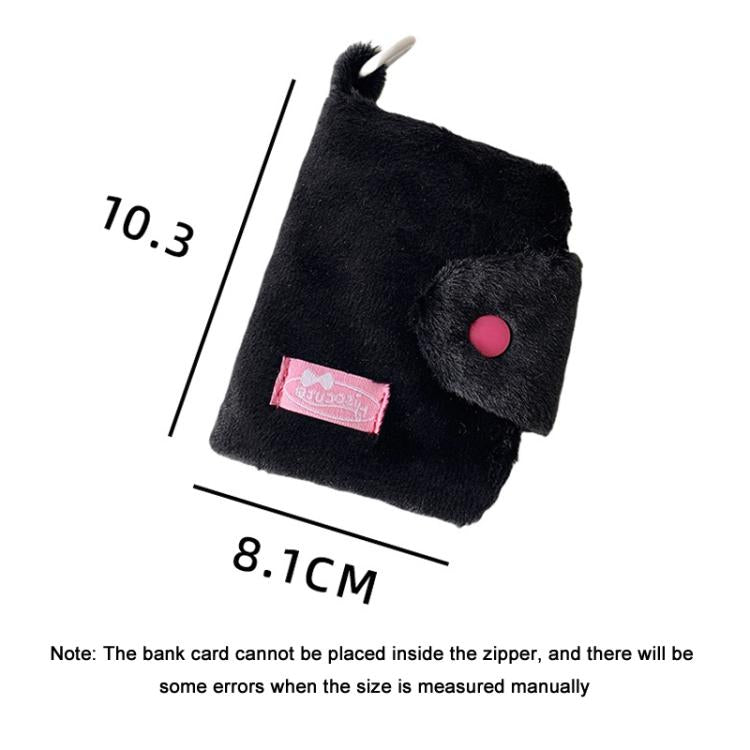 Hisocute Student Plush Pendant Coin Purse Snap Card Case Keychain Earphone Bag