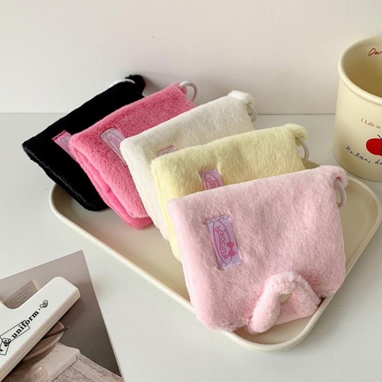 Hisocute Student Plush Pendant Coin Purse Snap Card Case Keychain Earphone Bag