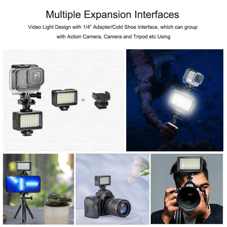 40 LEDs Fill Light 40m Waterproof Depth for Sports Cameras