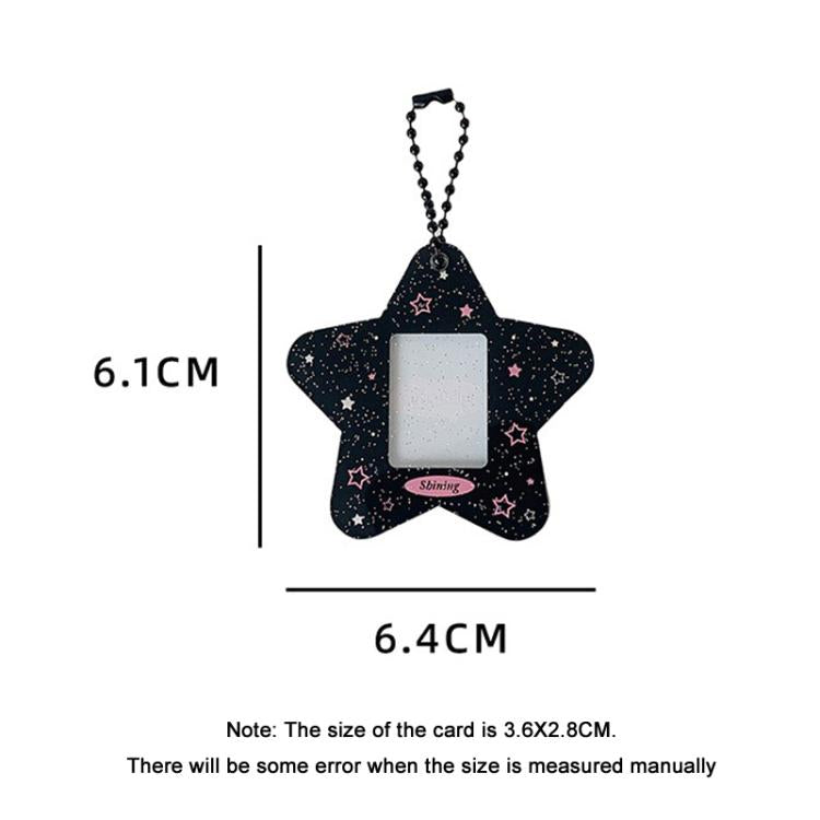 Hisocute Cartoon Pentagram 1 Inch Photo Frame Pendant Students Keychain Chasing Star Card Holder Pendant