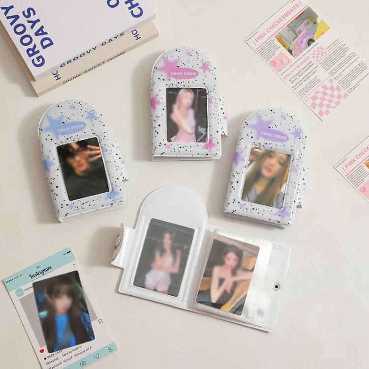 Hisocute Square Snap Album Girls 3 inch Postcards Album Holder Student Polaroid Collect Organizer